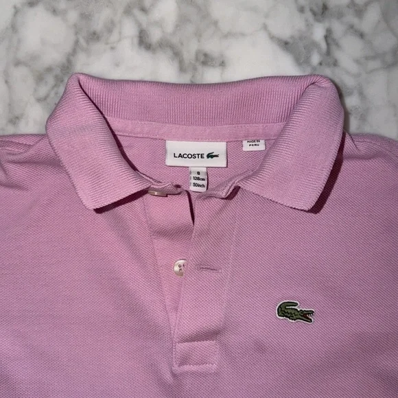 Lacoste Kids Light Pink Polo Shirt 8Y - Picture 6 of 7